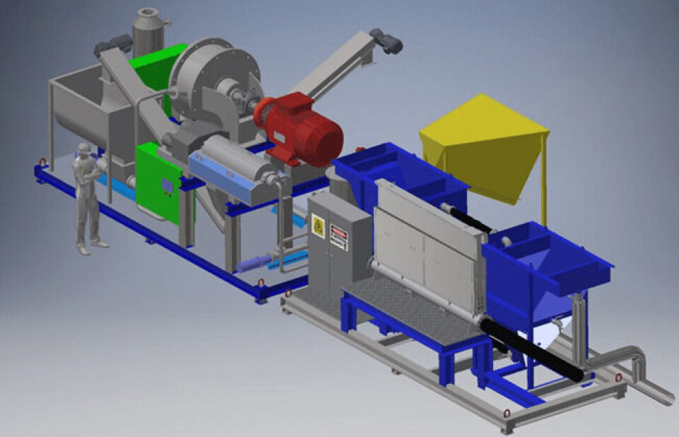 FRS-anleggene er ultrakompakte og kan i tillegg enkelt tilpasses behov og skaleres etter ønsket volum. Bildet viser et standard anlegg på 40 m3/t spylevann fra trommelfilter. Illustrasjon: Bioteknikk.