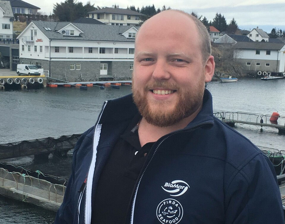 Nicolai Arnesen Sandberg er prosjektansvarlig for operasjonsentralen i Firda Seafood. Foto: Rigmor Søvik.