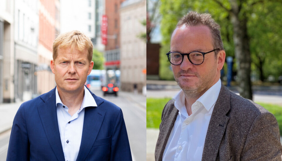 Økokrim-sjef Pål Lønseth og Sjømat Norge-sjef Geir Ove Ystmark.