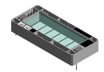Selskapet søker utviklingskonsesjoner til denne betongmerden. Illustrasjon: Engesund Fiskeoppdrett.
