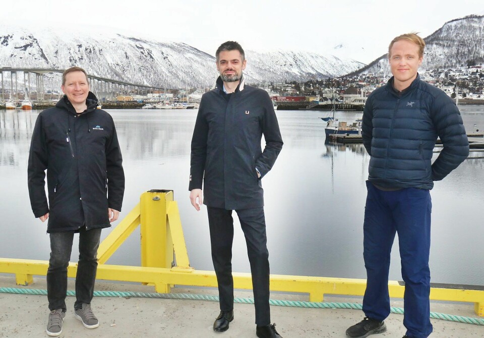 Fra venstre: Jon Eirik Jakobsen, Thorstein Klingenberg og Amund Dahl Vaagland i Moloen Media as. Foto: Leif-Morten Olaussen, Nordlys