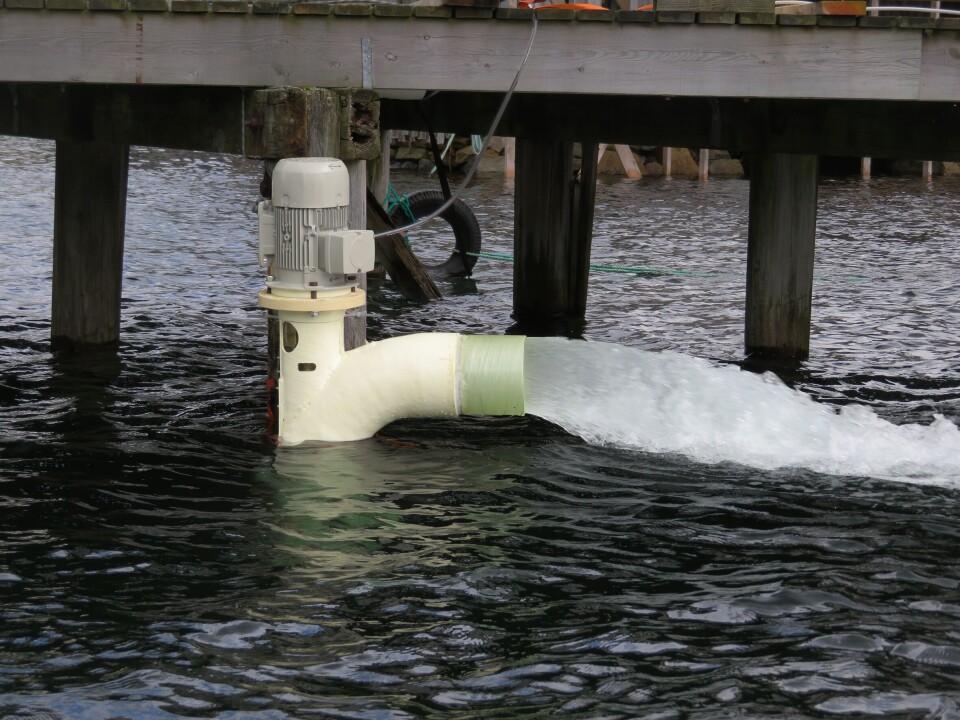 Den nedskalerte lakselusfellen til Propulsjonsdesign krever ikke mye energi. Foto: Propulsjonsdesign AS