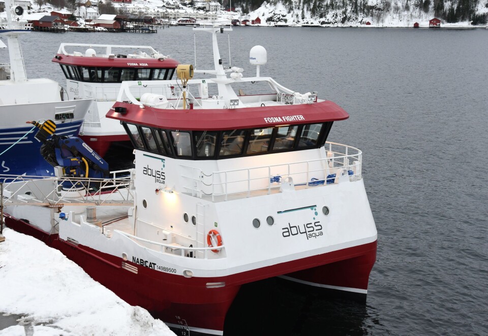 Fosna Fighter og Fosna Aqua, begge av typen NabCat 1499 fra Moen Marin overlevert til Abyss Aqua. Foto: Moen Marin. Fosna Fighter og Fosna Aqua, begge av typen NabCat 1499 fra Moen Marin overlevert til Abyss Aqua. Foto: Moen Marin.