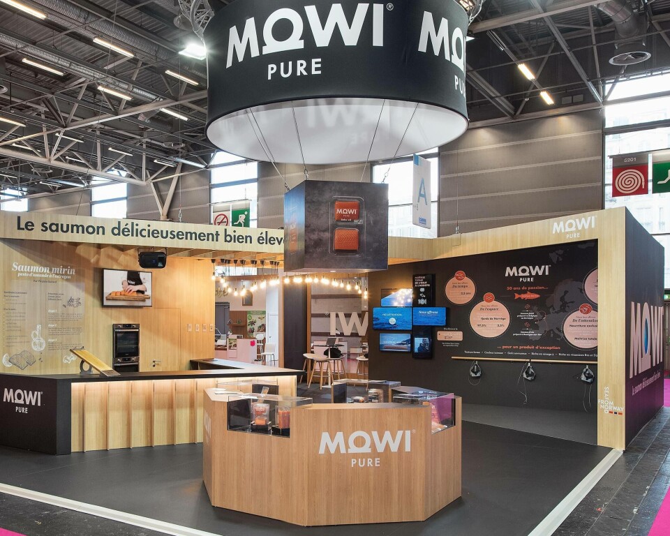 Mowi har fått merke at HoReCa-segmentet har tørket inn under covid-19 pandemien. Bildet er fra en presentasjon overfor fransk retail-segment under Salon International de l’Agriculture (SIA) i Paris i månedsskiftet februar/mars. Foto: Mowi