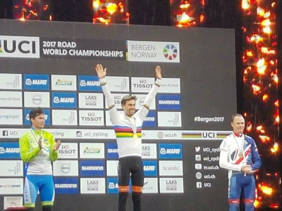 Vinner av dagens tempo etappe var Nederlandske Tom Dumoulin. Foto: Heidi Angell Jakobsen.