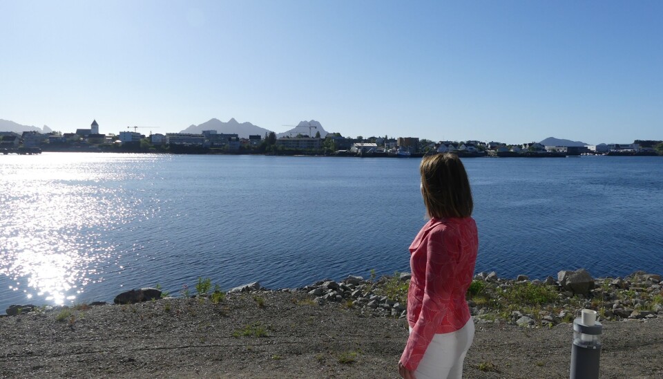 Line Ellingsen, daglig leder i Ellingsen Seafood utenfor kontorlokalene deres i Svolvær. Foto: Ole Andreas Drønen Line Ellingsen, daglig leder i Ellingsen Seafood utenfor kontorlokalene deres i Svolvær. Foto: Ole Andreas Drønen
