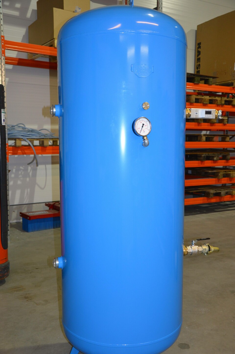 Stor lufttrykks-tank som hører til systemet. Foto: Therese Soltveit Stor lufttrykks-tank som hører til systemet. Foto: Therese Soltveit