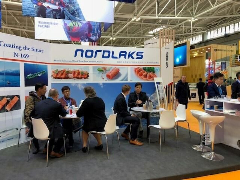 Nordlaks har hatt mye besøk på sin stand under Seafood Expo 2018/China Fisheries. Klikk for større bilde. Foto: Nordlaks. Nordlaks har hatt mye besøk på sin stand under Seafood Expo 2018/China Fisheries. Klikk for større bilde. Foto: Nordlaks.