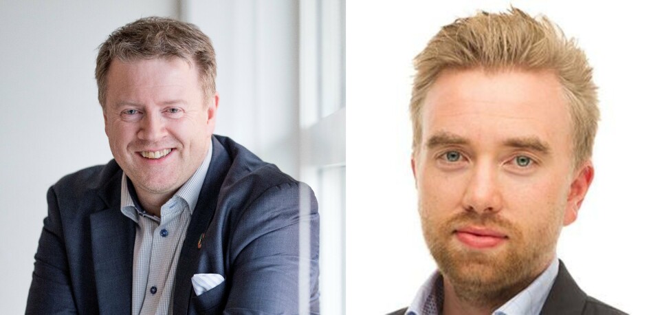 Björgólfur Hávarðsson fra NCE Seafood Innovation Cluster og Kristian Henriksen, daglig leder i NCE Aquatech Cluster. Foto: Privat.