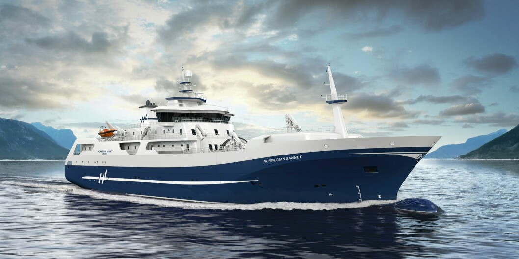«Norwegian Gannet» overleveringen er utsatt en måned, og nå fokuseres det på å få båten best mulig. Fotoillustrasjon: Hav Line.