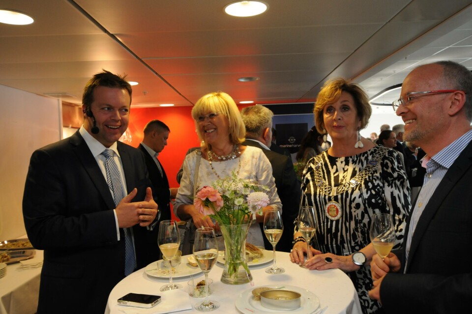 Trude Drevland, Alf Helge Aarskog, åpning av hovedkontorer Marine Harvest