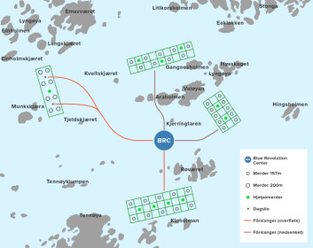 Området i Frøya der Marine Harvest vil bygge opp sitt nye forskningssenter. Illustrasjon: Marine Harvest.