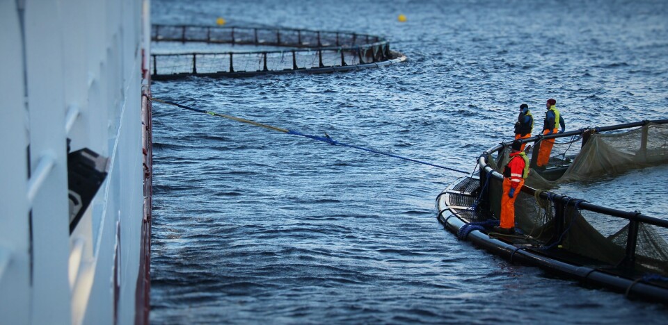 NTS sitt fartøy Namsos ute på oppdrag ved anlegg. Foto: NTS.