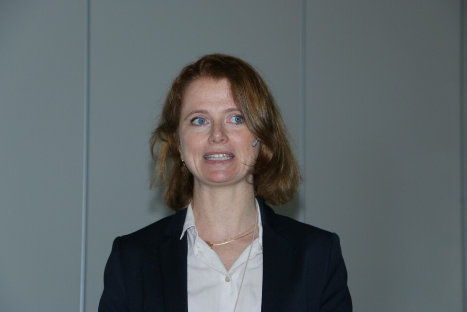 Hege Økland i NCE Maritime CleanTech, her avbildet på Hurtigbåtkonferansen 2018. Foto: Vibeke Blich.