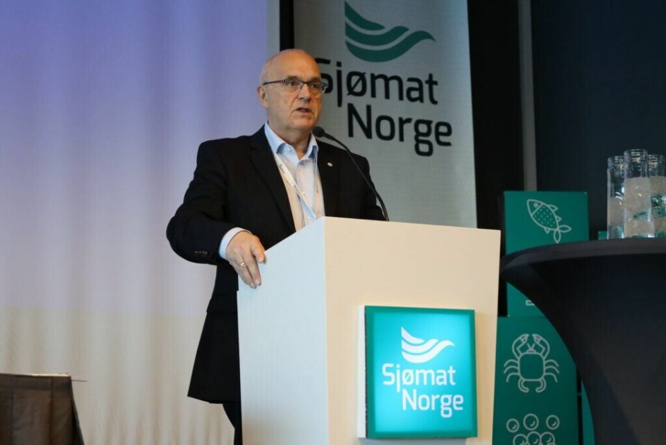 Styreleder Paul Birger Torgnes under generalforsamlingen i Bodø. Foto: Sjømat Norge.