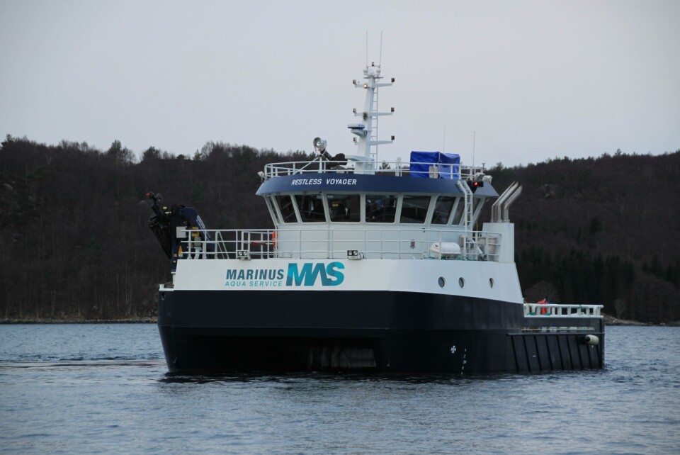 Her er ett av fartøyene til Marinus Aqua Service, 'Restless Voyager'. Foto: FMV