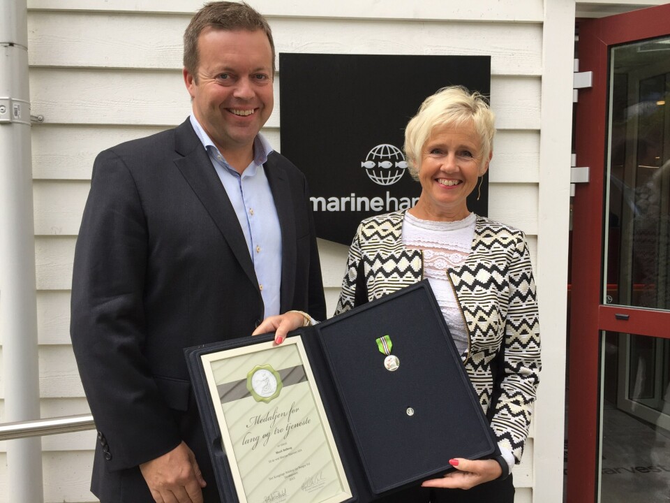 Alf-Helge Aarskog og Marit Solberg ved en tidligere anledning. Foto: Marine Harvest