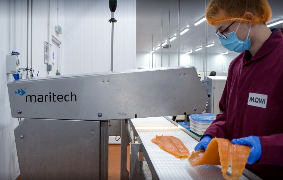 Mowi Consumer Products UK har implementert Maritech Eye i kvalitetsvurderingen av røkt laks. Foto: Maritech.