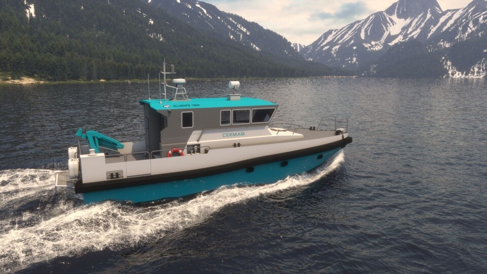 Cermaq Norway får overlevert en ny arbeidsbåt i tredje kvartal 2022. Foto: Maritime Partner. Cermaq Norway får overlevert en ny arbeidsbåt i tredje kvartal 2022. Foto: Maritime Partner.