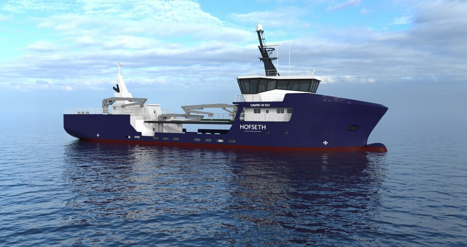 Båten som skal til Fjordlaks Aqua. Illustrasjon: Vard. Båten som skal til Fjordlaks Aqua. Illustrasjon: Vard.