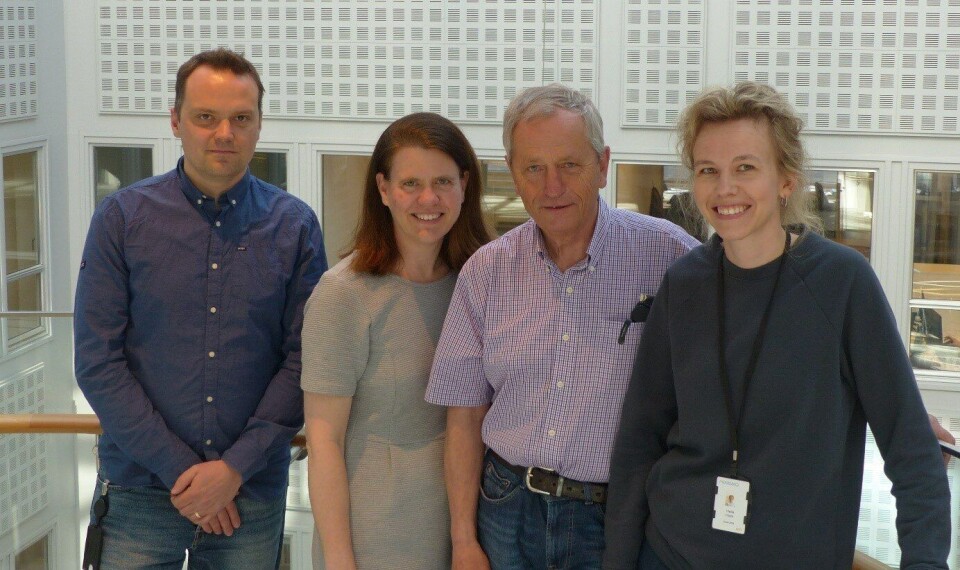 Histologi-teamet til PHARMAQ Analytiq. Fra venstre til høyre: Alf Dalum, Renate Johansen, Trygve Poppe, Helle Holm. Foto: Pharmaq Analytiq.