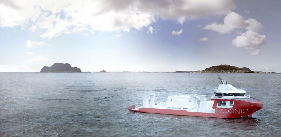 Notvaskerfartøyet skal bli hele 40 meter langt og tåler stor belastning under ulike driftsoperasjoner, og er konstruert og godkjent for å kunne utføre flere arbeidsoppgaver. Foto: Laponie Aquaservice.