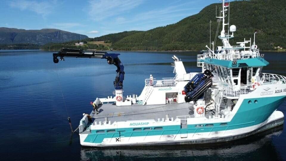 MS «Aqua Service» er en 24 meter lang «NabWork» servicebåt. Foto: Aqua Service