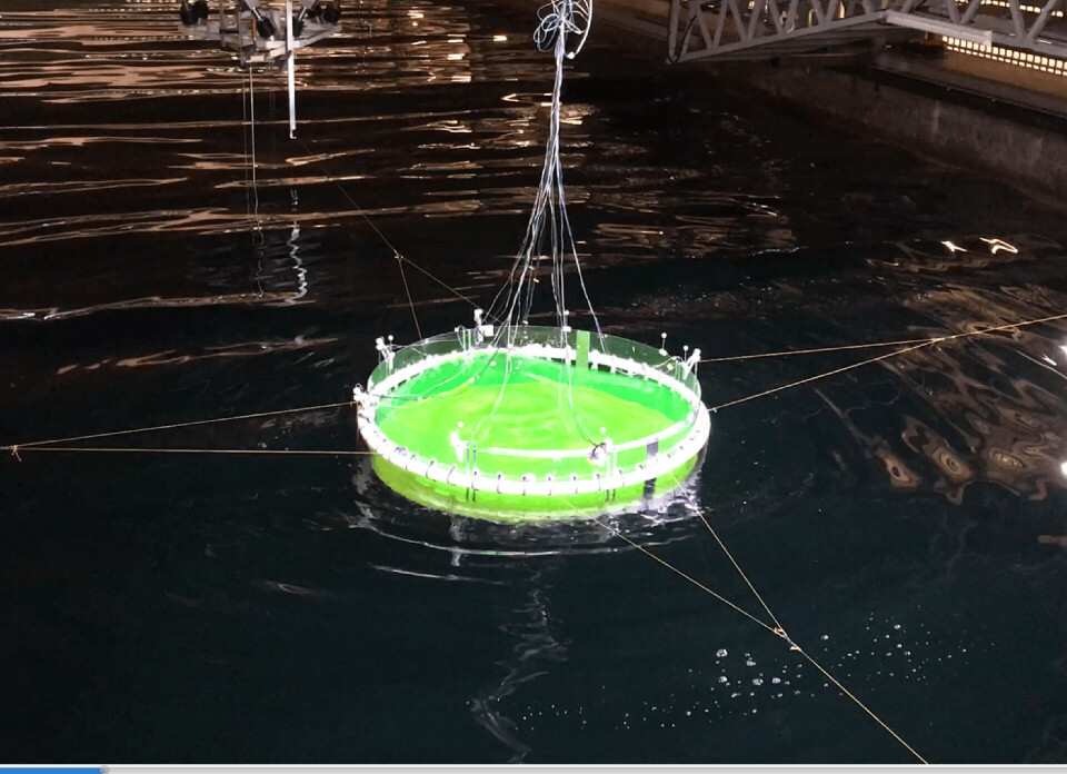 Testing av lukket merd. Kilde: SINTEF Ocean.