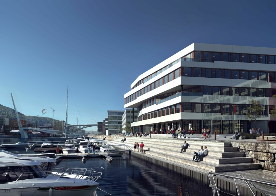 Cargills nye hovedkontor på Marineholmen. Illustrasjon: Mir.