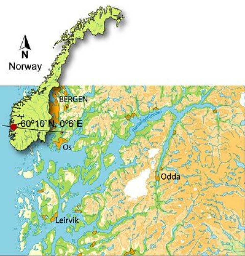Hardangerfjorden, kart