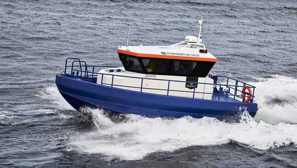 Marine Harvest får ny personellbåt med svært robust design. Foto: Kjell Stian Brunes.