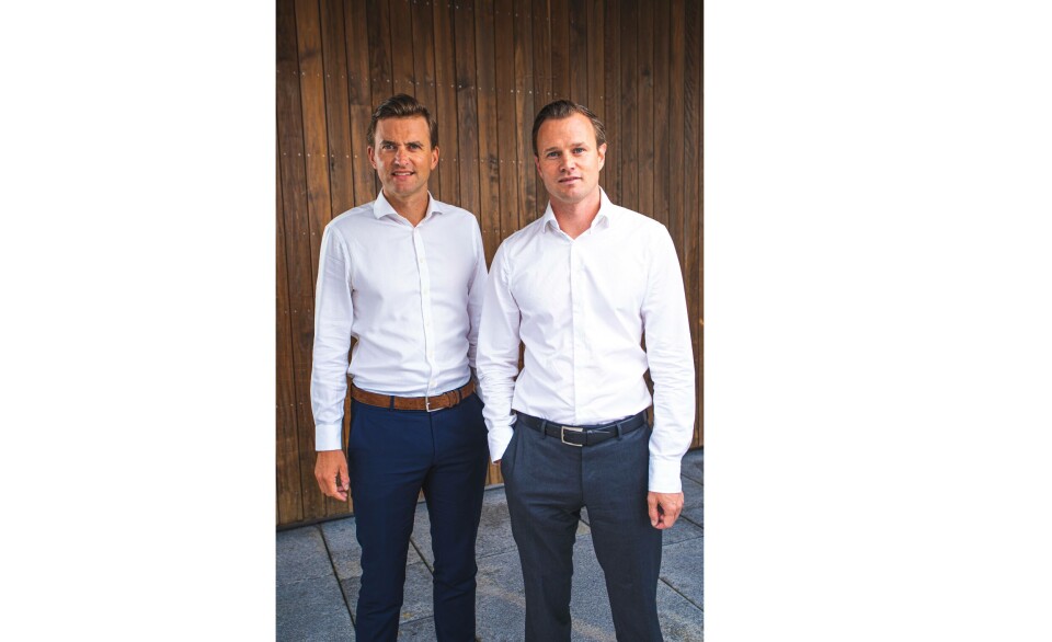 Bluefront Equity-partnerne Kjetil Haga (venstre) og Simen Landmark (høyre). Foto: Foto: Thomas P. Christensen v/JET Story