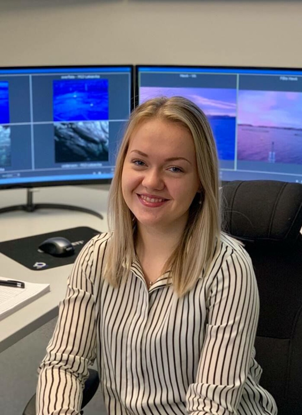 Elisa S. Orra (22) fikk virkelig sansen for havbruksnæringen etter å ha jobbet på settefiskanlegg hos Alsaker. Foto: Blom.