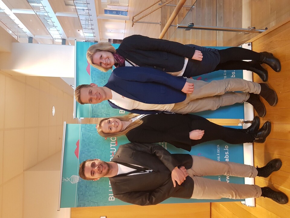 Kjetil Rugland,Karoline Sjødal Olsen, Lars-Kristian Opstad og Gry Løkke, står bak selskapet Blue Lice. Foto: Privat.
