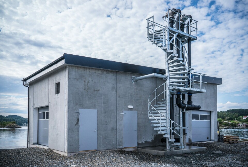 Level Solutions sitt pilotanlegg for rensing av sjøvann på Bremnes Seashore sitt settefiskanlegg i Trovåg. Bilde: LEVEL Solutions AS