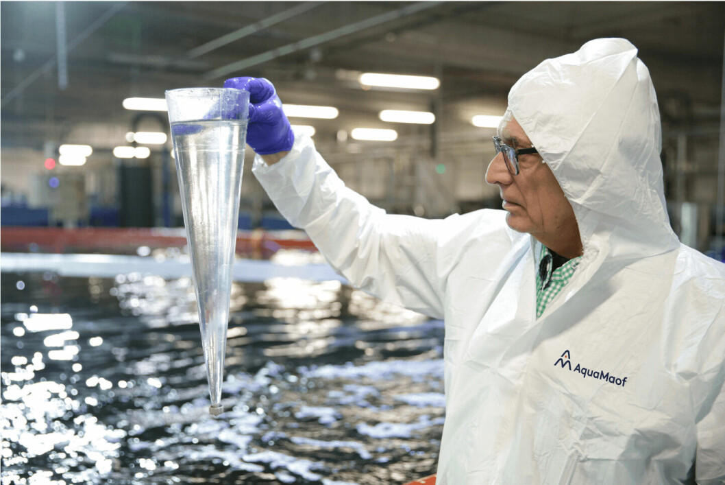 Gary Myers, en av grunderne bak AquaMaof, tester vannkvaliteten i en av deres RAS-anlegg. Foto: AquaMaof