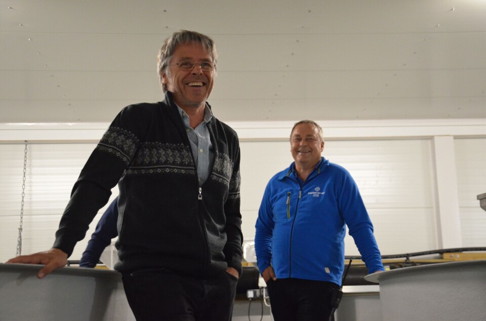 Leder rensefisk MMH Olav Breck og driftsleder Frode Sørdal. Foto: Marine Harvest.