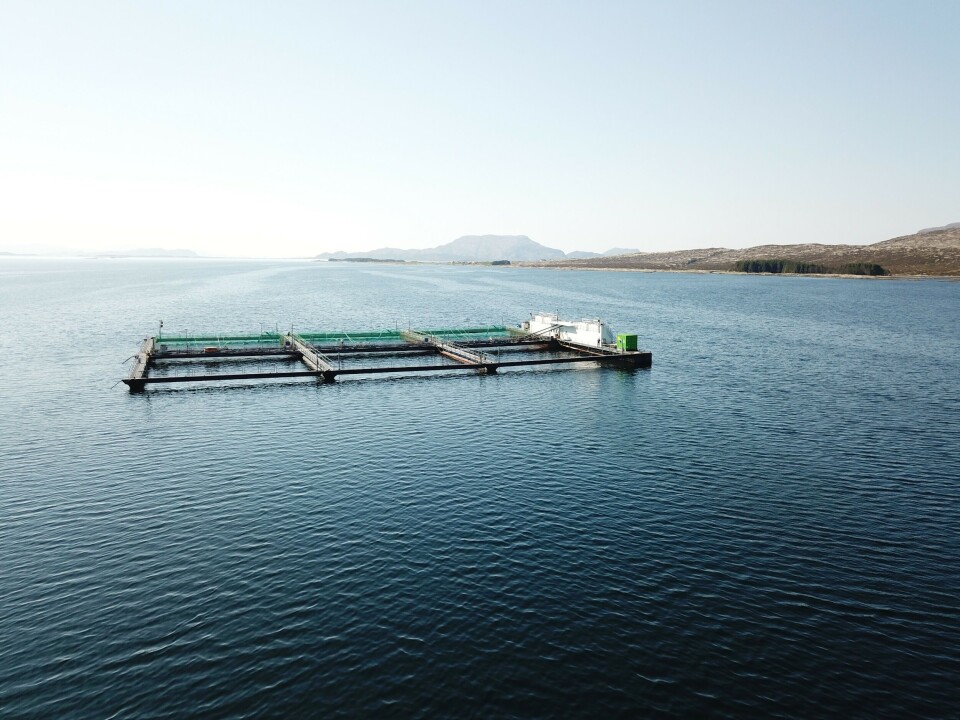 Grunnsøya med Fjord Hybrid løysinga som sikrar landstraum og batteridrift på alle oppdrettslokalitetane til selskapa. Foto: E.Karstensen.