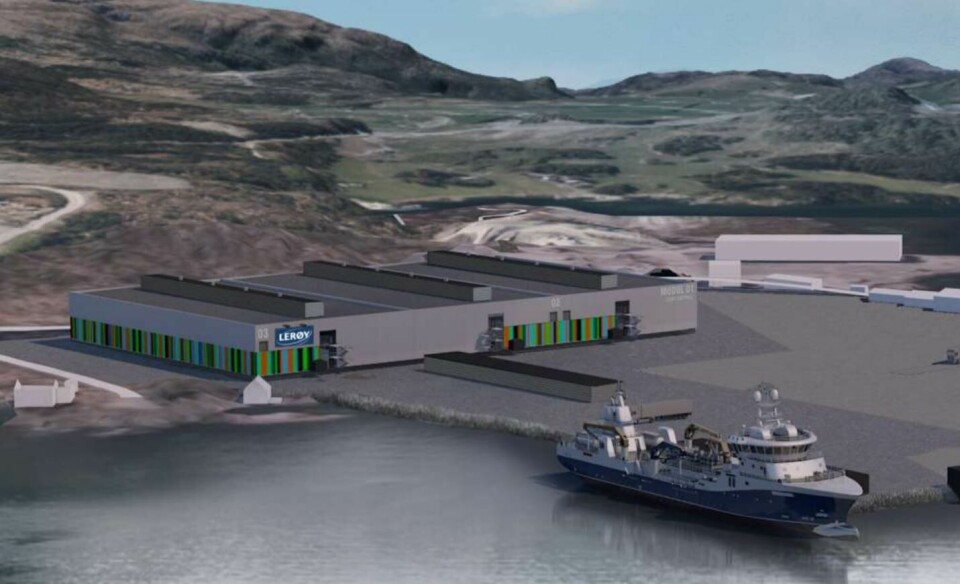Slik skal det nye RAS-anlegget se ut etter planene. Illustrasjon: Lerøy Slik skal det nye RAS-anlegget se ut etter planene. Illustrasjon: Lerøy