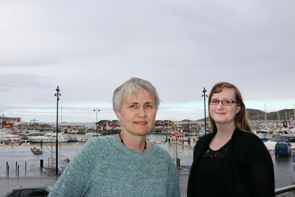 Sølvi Fastvold (t.v.) og Ingrid Lea Karlskås i NCE Aquaculture er spent på responsen når flere innovative utviklingsprosjekter skal legges fram under en konferanse i Bodø førstkommende torsdag, Foto: Designia/ Lars Antonsen