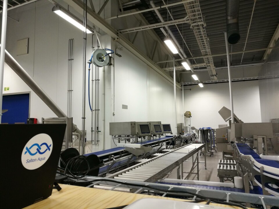 Salten Aqua takket alle som har bidratt til at Bodø nå kan videreforedle og filetere egen laks. Foto: Salten Aqua.