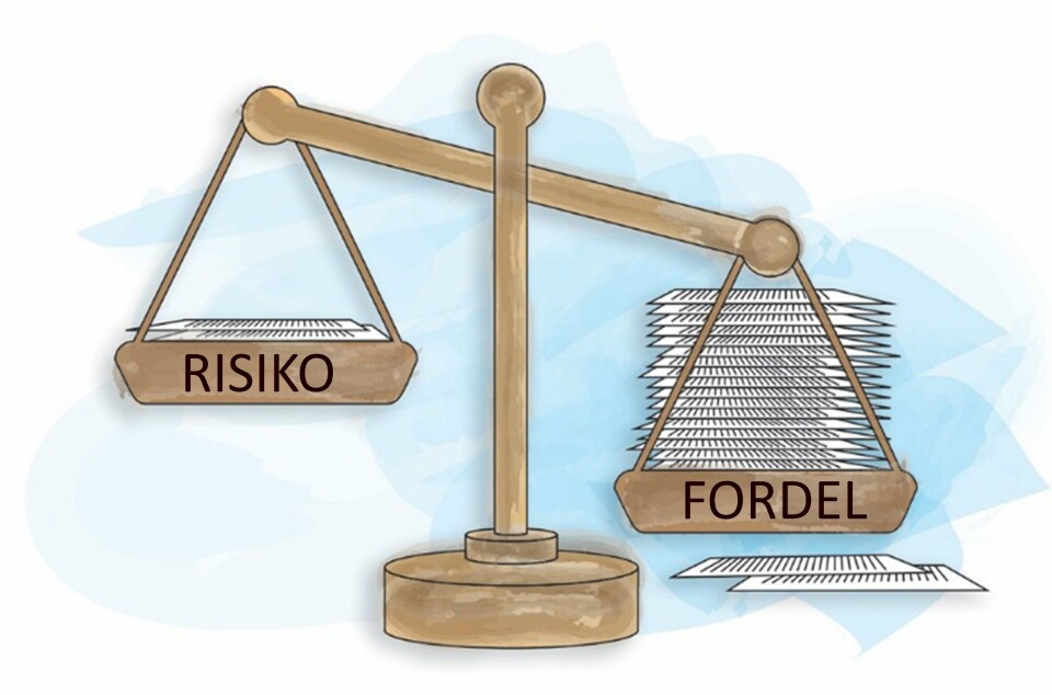 Nytte vs. risiko. Slike vurderinger er det gjort en rekke av de siste årene: Danmark 2003, UK 2004, EFSA 2005, Norge 2006, USA 2006, Sverige 2007, FAO/WHO 2011. Norge 2014. Alle konkluderer likt, nemlig at sjømat er sunt og at man bør spise mer av det.