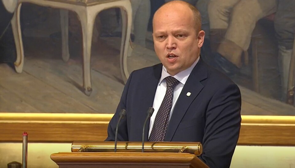 Finansminister Trygve Slagsvold Vedum (SP) er vitne til at et stort antall selskaper i havbruksnæringen angrer MTB-kjøp og setter milliardinvesteringer på vent. Foto: Stortinget Finansminister Trygve Slagsvold Vedum (SP) er vitne til at et stort antall selskaper i havbruksnæringen angrer MTB-kjøp og setter milliardinvesteringer på vent. Foto: Stortinget