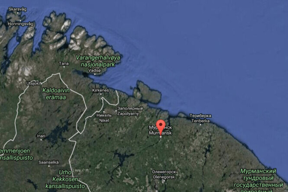 Ura Bay, Murmansk, Russland. Kilde: Google Maps