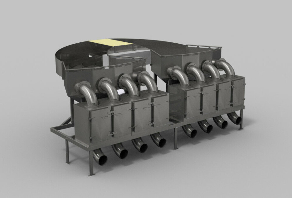 SFI system er en ny type avluser med spyler som er produsert av gründerne i Sea Farm Innovations på Færøyene, og er blant annet brukt av Bakkafrost. Foto: SFI. SFI system er en ny type avluser med spyler som er produsert av gründerne i Sea Farm Innovations på Færøyene, og er blant annet brukt av Bakkafrost. Foto: SFI.