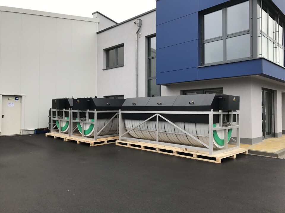 Filtermoduler klare for levering utenfor fabrikken til Ratz Aqua & Polymer Technik ved Remscheid, nær Düsseldorf i Tyskland. Foto: Nofitech