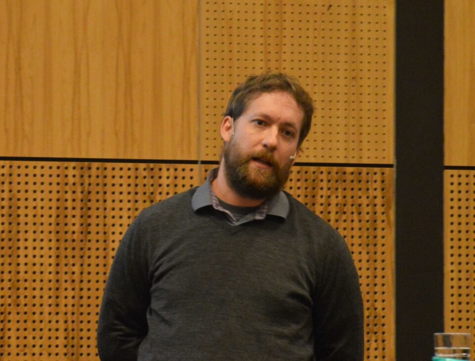 Eirik Svendsen, forsker Sintef Ocean under Teknas Havbrukskonferanse. Foto: Katarina Berthelsen.