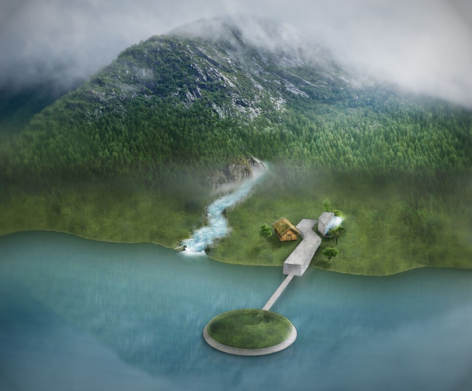 Salmon Zero - Framtidas lukka matproduksjon i sjø. Illustrasjon Eide Fjordbruk. Salmon Zero - Framtidas lukka matproduksjon i sjø. Illustrasjon Eide Fjordbruk.