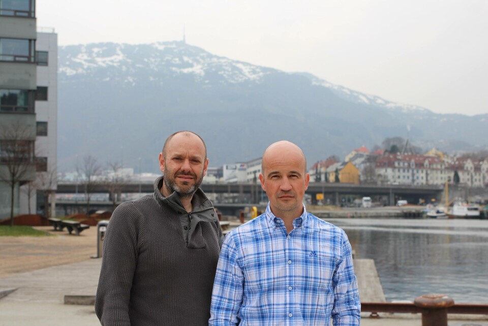 Gründerne Trond Marøy (43) og Espen Øvreeide (43) har stiftet Estro AS og leverer løsninger til havbruksnæringen. Foto: Estro AS. Gründerne Trond Marøy (43) og Espen Øvreeide (43) har stiftet Estro AS og leverer løsninger til havbruksnæringen. Foto: Estro AS.