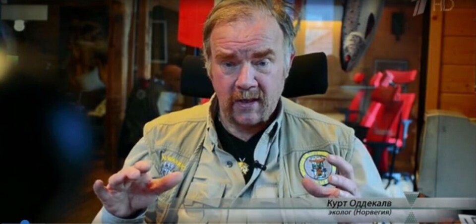 Kurt Oddekalv fra i skjermdump fra russisk Tv program.